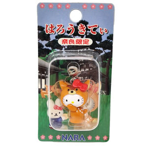 Vtg Hello Kitty Keychain Nara Limited Zipper Mascot Deer Sanrio Japan 2002 NEW